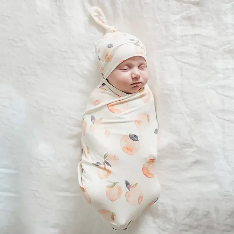Nouveau-né bébé Swaddle dormir tissu pêche bébé mousseline couverture avec chapeau 2 pièces/ensemble