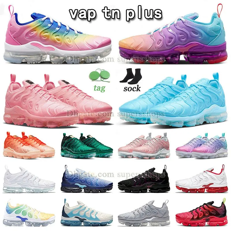 2023 new top running shoes vapour max tn plus bubblegum multi gradient university blue men women sneaker cherry lemon lime ice blue cool grey atlanta