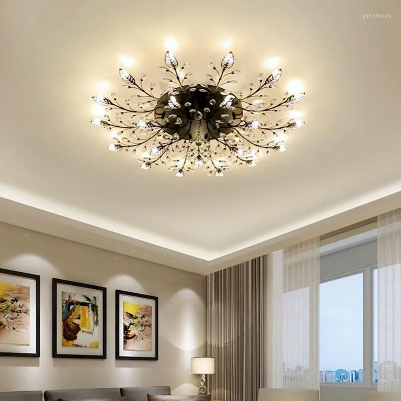 Chandeliers Black Crystal Lights For Living Rooms Modern Large Tree Branch Ceiling Chandelier Bedroom Light