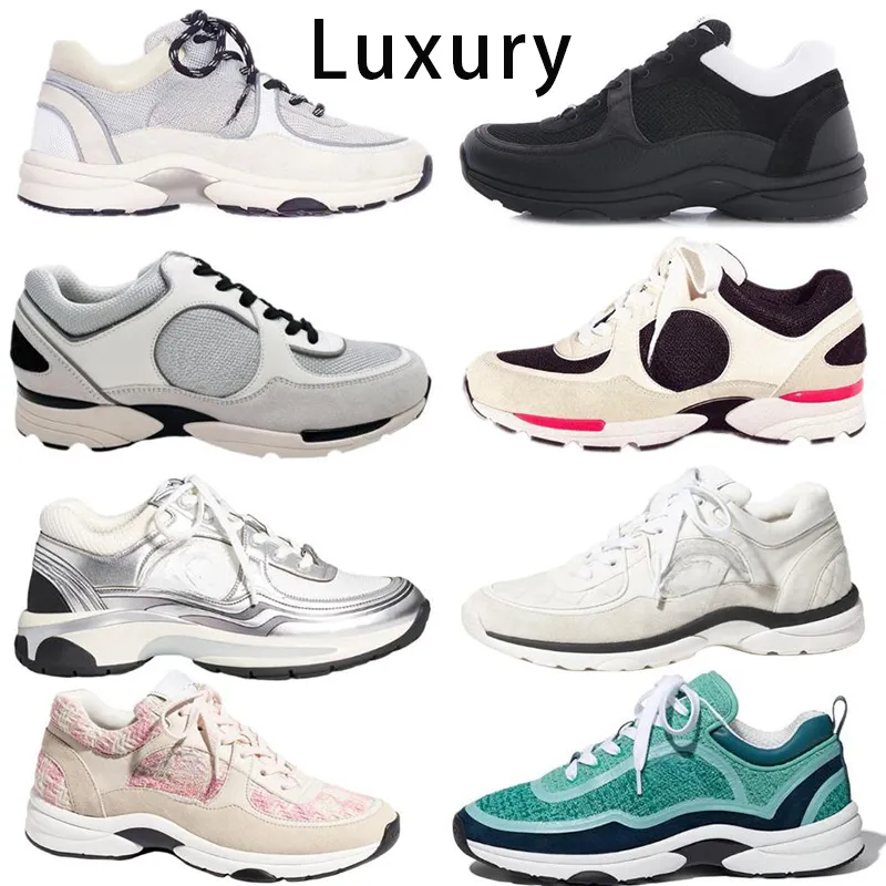 2024 Best Quality luxury leather chan Casual Shoes calfskin luxury Shoes men women vintage suede trainer reflective sneaker mens platform shoe cnel womens trainers