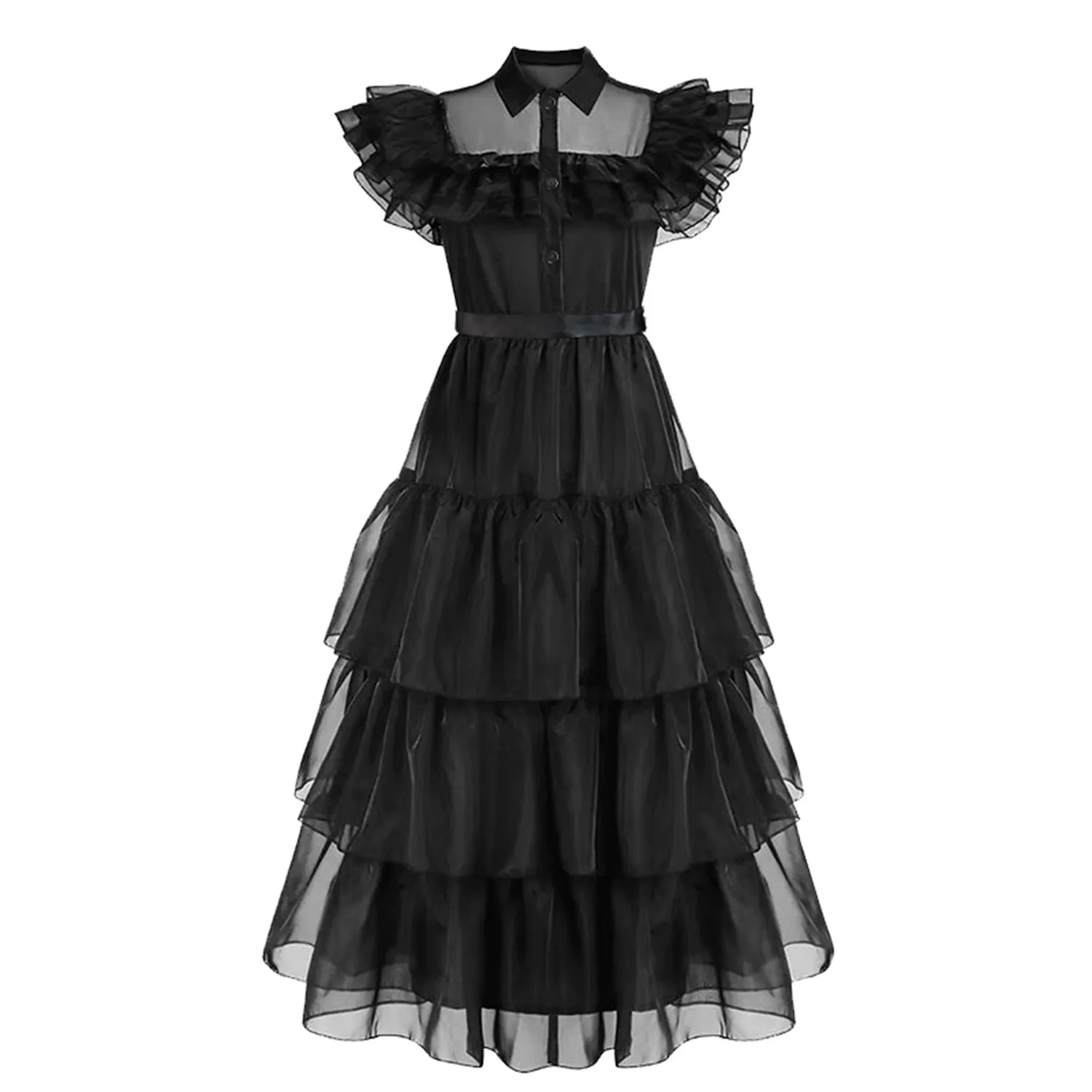 فيلم Girl's Dresses Movie يوم الأربعاء ADDAM COSTUME KIDS GOTHIC GOTHIC COSPLAY الأربعاء اللباس الأسود فستان هالوين كرنفال حفلة لمدة 3-12 سنة 230531