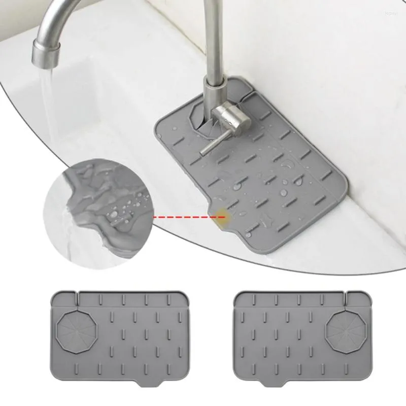 Tapis de table Cuisine Silicone Robinet Tapis Absorbant Évier Splash Guard Drain Pad Double Face Utiliser Salle De Bains Gadget