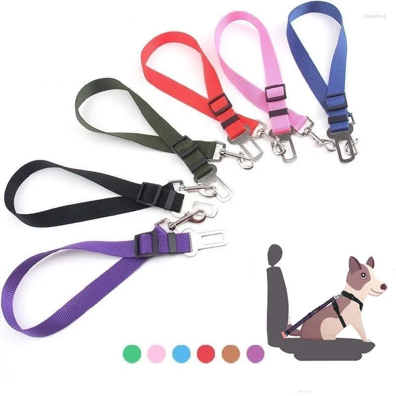 Dog Collars Car Belt Seat Accessories Adjustable Harness Lead Leash Small Medium Travel Clip Puppy Collar Pet