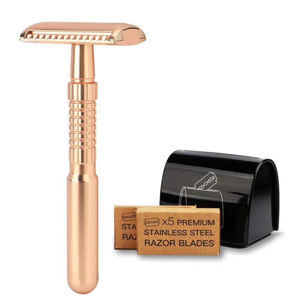 Blade wielokrotnego użytku Razor Safety Razor For Men Women Metal Razor z 10 łopatkami Ekologiczne golarki