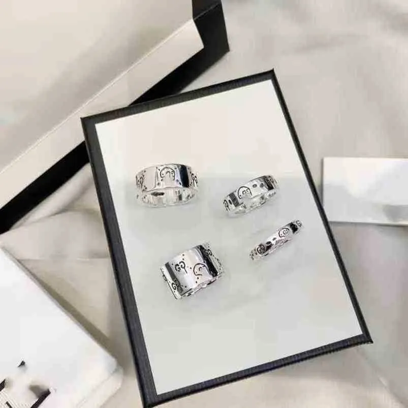 2023 Novo designer de jóias pulseira colar anel Crânio Anel vento elfo forma casal simples