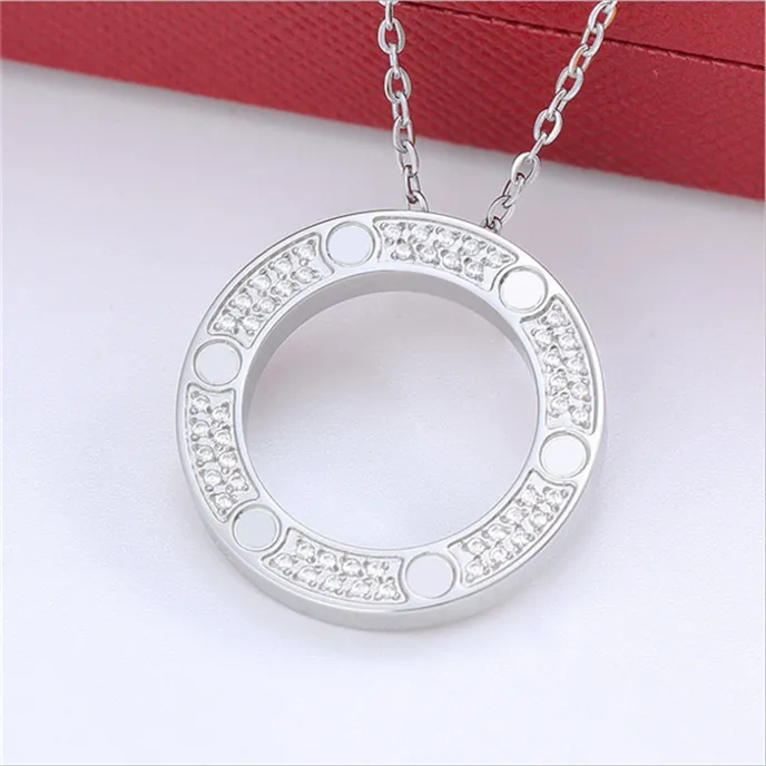 collier de diamants de créateur bijoux en acier inoxydable pour femmes bagues à emboîtement ovales couple amour accessoires colliers de chaîne en titane colliers en or de créateur