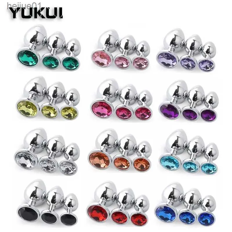 Vuxna leksaker 3 datorer/set Round Metal Butt Plug Anal Plugs Unisex Sex Stopper 3 olika storlek Vuxna leksaker för män/kvinnor anal tränare för par L230518