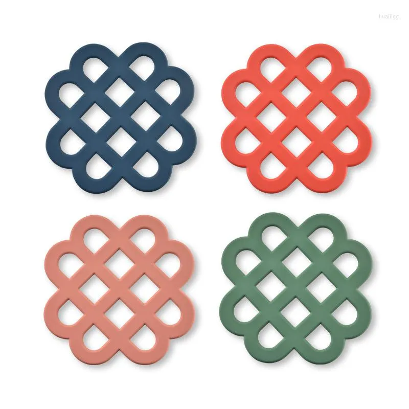 Table Mats Silicone China Knotted Trivet Pot Mat Holders For Pan And Pads Heat Resistant Counter Tables Placemats Coasters