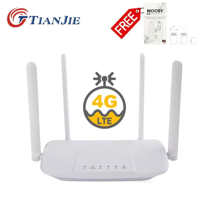 Router 4G WiFi Router 300mbit/s Unlocked VPN Modem Volte Wifi Repeater Sprachanruf Mobile Hotspot CPE LTE Dongle + SIM -Kartensteckplatz RJ11/RJ45