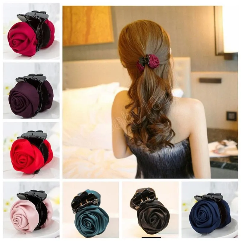 Cocar de nupcial diy estilo coreano Rose Hairpin pano de casamento Red Rose Flower Clipes Diy elegantes acessórios de cabelo