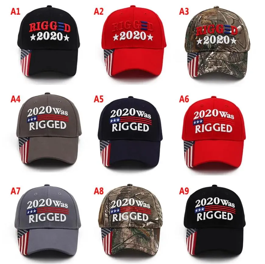 Partyhüte Trump 2024 Cap 20 Was Rigged bestickte Baseballmütze mit verstellbarem Riemen 9 Designs Drop Delivery Home Garden Festlich S Dhbwj