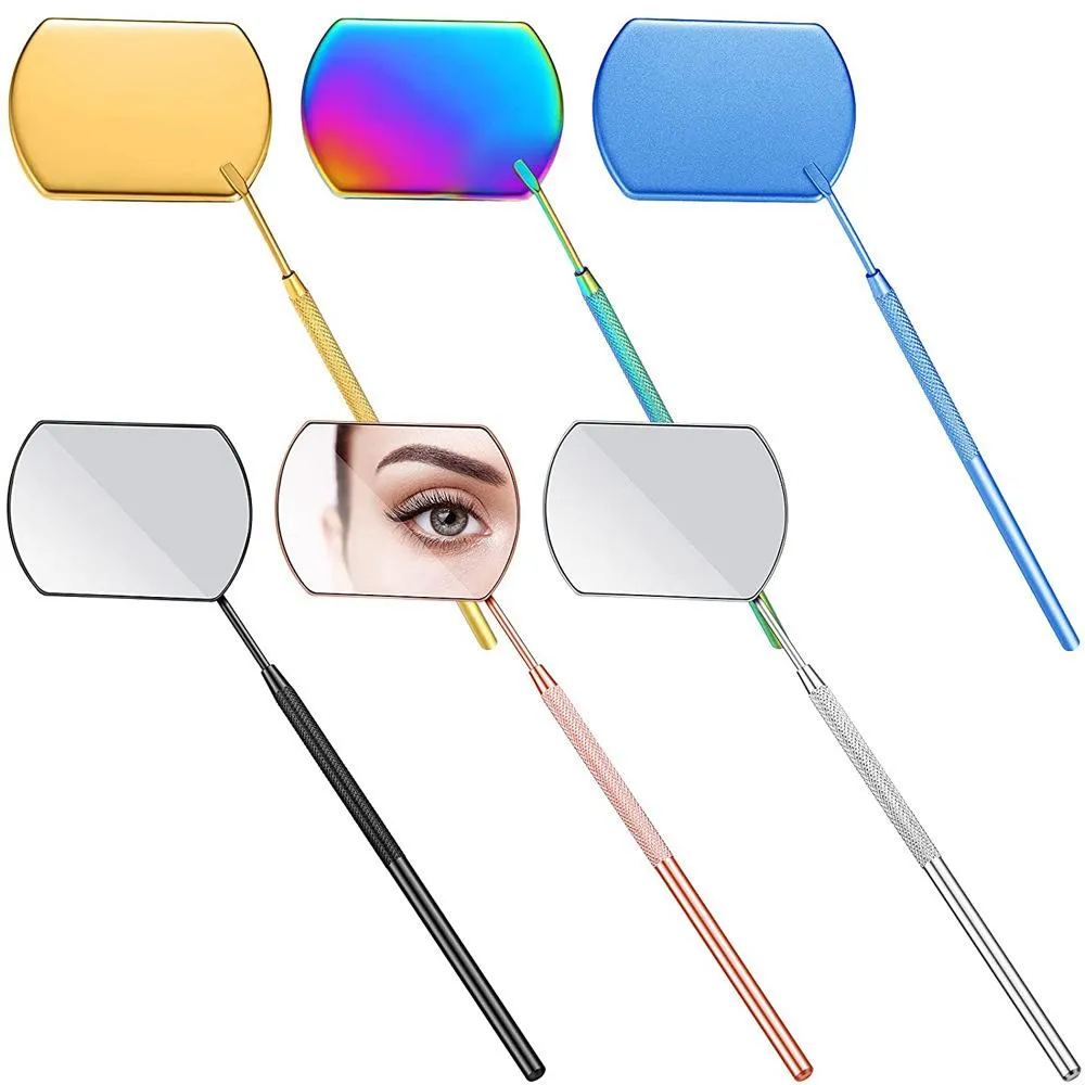 Borstar 1st Multifunktion Lash Checking Mirror Eyelash Extension levererar Professionell skönhet Portable Rostfri Makeup Tools