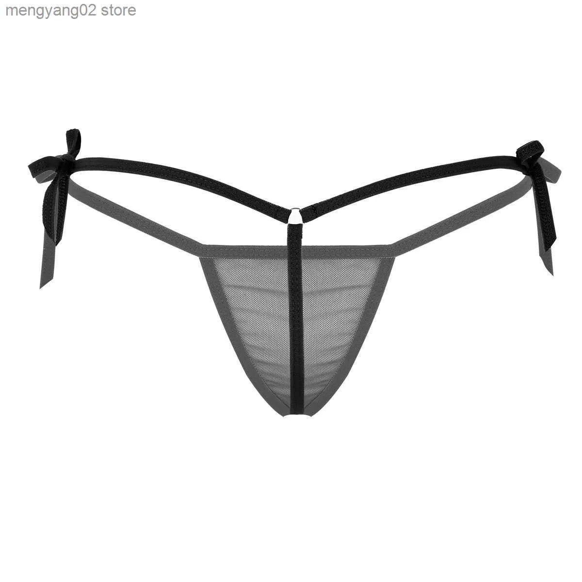 Briefs Panties Sexy Lingerie Women Transparent Mesh Panties Tie Side T Back  Erotic Mini G String Ladies Sexy Open Crotch Bikini Thong Underwear T23601  From Mengyang02, $5.47