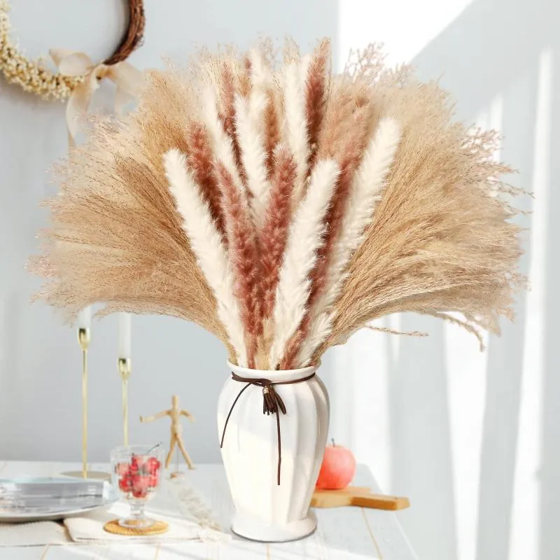 Decorative Flowers Fluffy Natural Dried Bouquet Pampas Grass For Garden Wedding Decoration Aesthetic Phragmites Party Accessory Home Decor