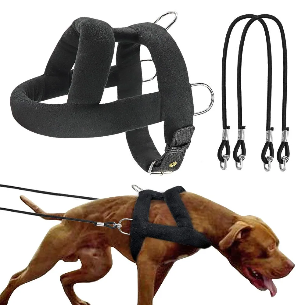 DHgate ADJUSTABLE Dog Weight Pulling Training Harness with Pulling Leash Medium to Large Work Dogs Pet Supplies