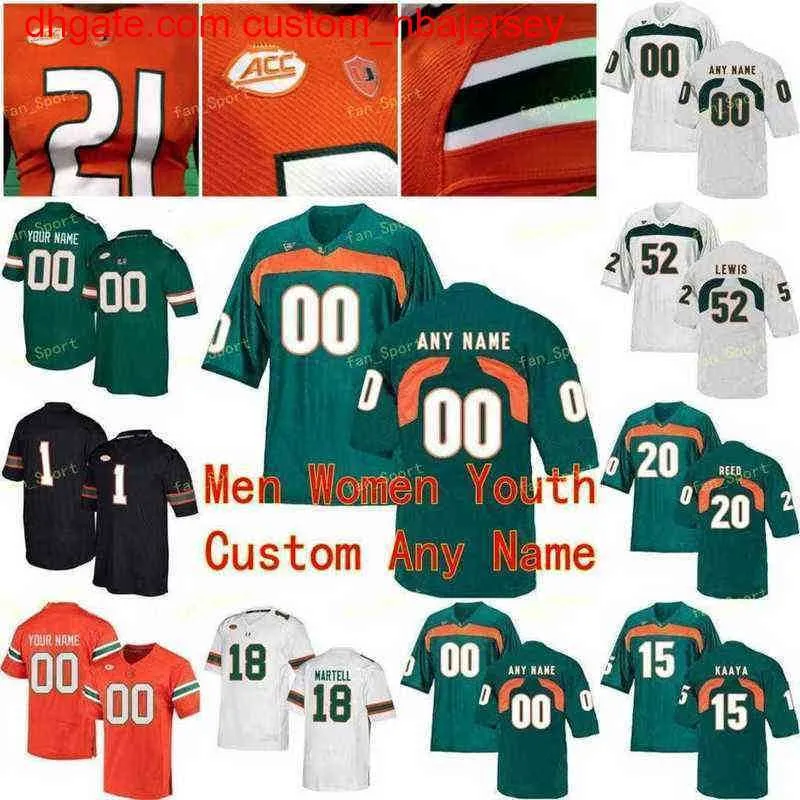 Miami Hurricanes Fußballtrikot 47 Michael Irvin 1 Mark Walton 46 Clive Walford 35 Vernon Carey Jr College Herren Damen Jugendtrikot