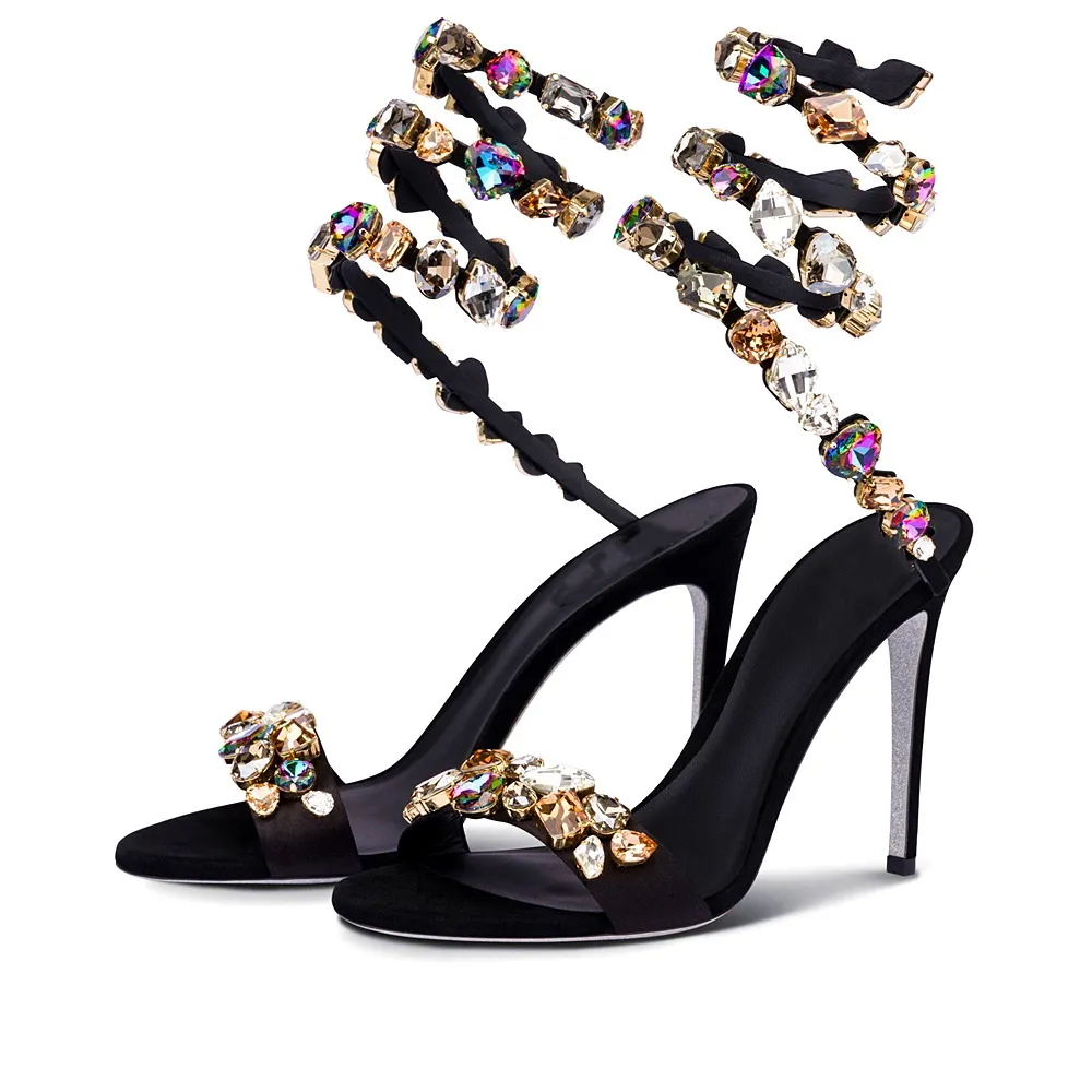 Black and sale gold rhinestone heels