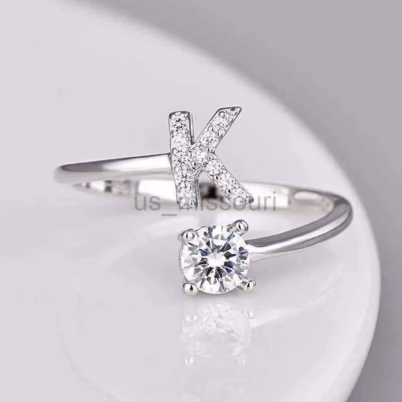 Band Rings 26 English Letter Open Finger Rings AZ Initials Name
