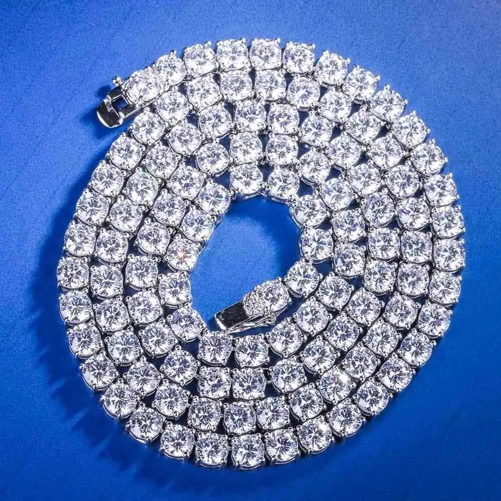 Collana da tennis con catena in oro reale 18 carati personalizzata di alta qualità Catena in oro 18 carati moissanite con diamanti