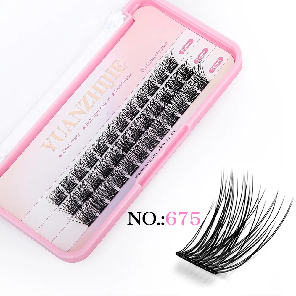 Grappes d'extension de cils bricolage Cils mixtes Grappes de cils individuels Extensions Look naturel Effet 3D Noir Individuel Faux cils 36pcs