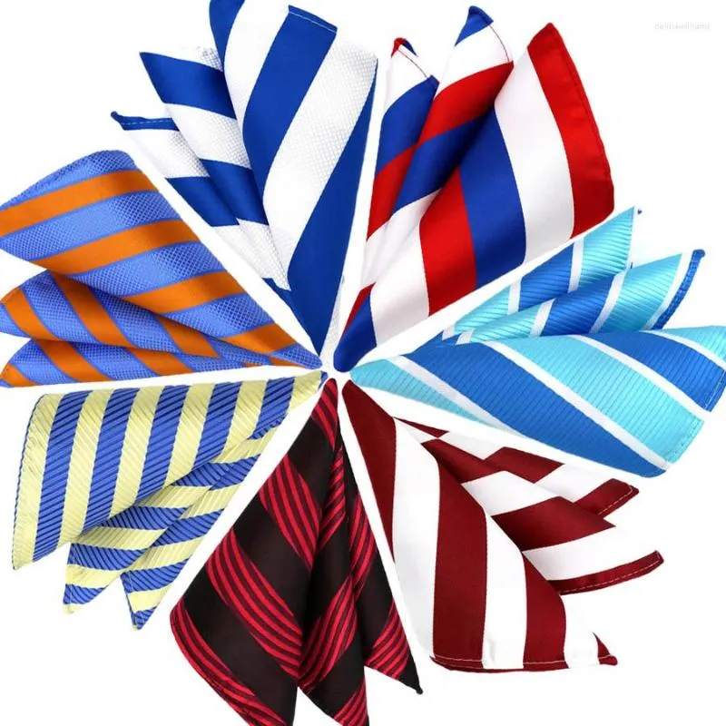 Bow Ties Mens Pocket Fashion 25 cm chusteczka pasiastka Hanky ​​Men garnitura