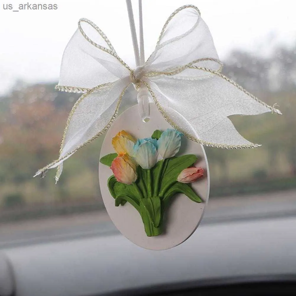 Creatieve kat aromatherapie lichtgewicht auto hangende tulpen aromatherapie decor Bowknot goed ruiken