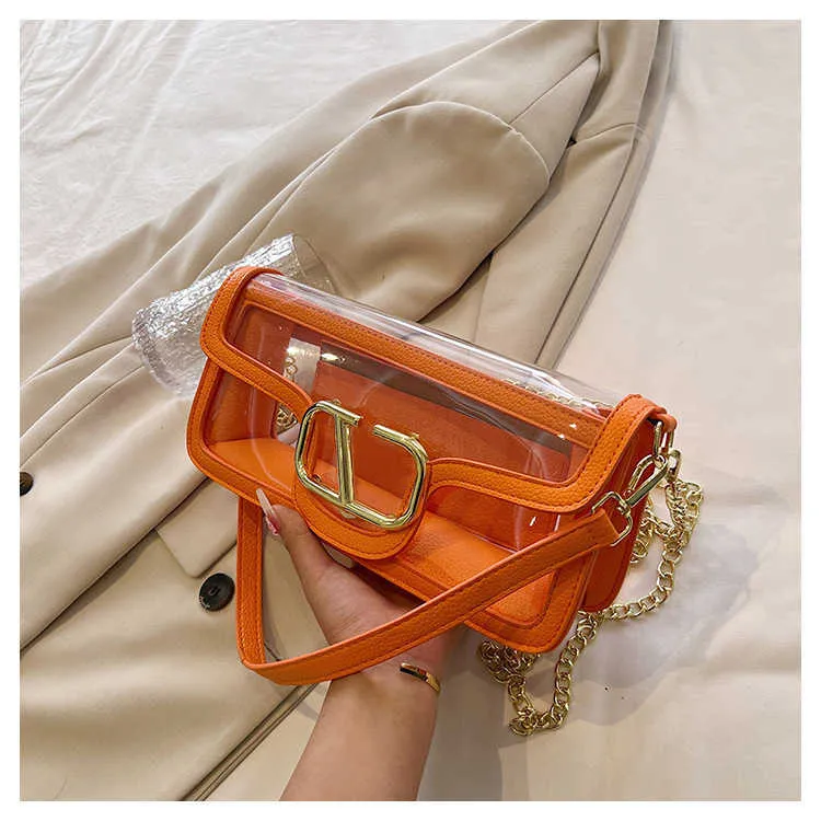 Bolso de cadena clásico para mujer Moda Sistema transparente simple Un hombro Bolso oblicuo Span PU Diseñador de lujo Bolsos para axilas Bolso para mujer Monedero al por mayor