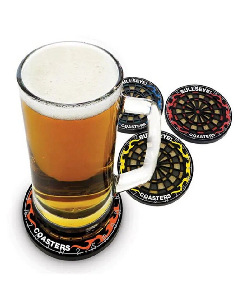DartBoard Cup Mat Hit The Spot Round Bullseye Coasters Dart Board Drink