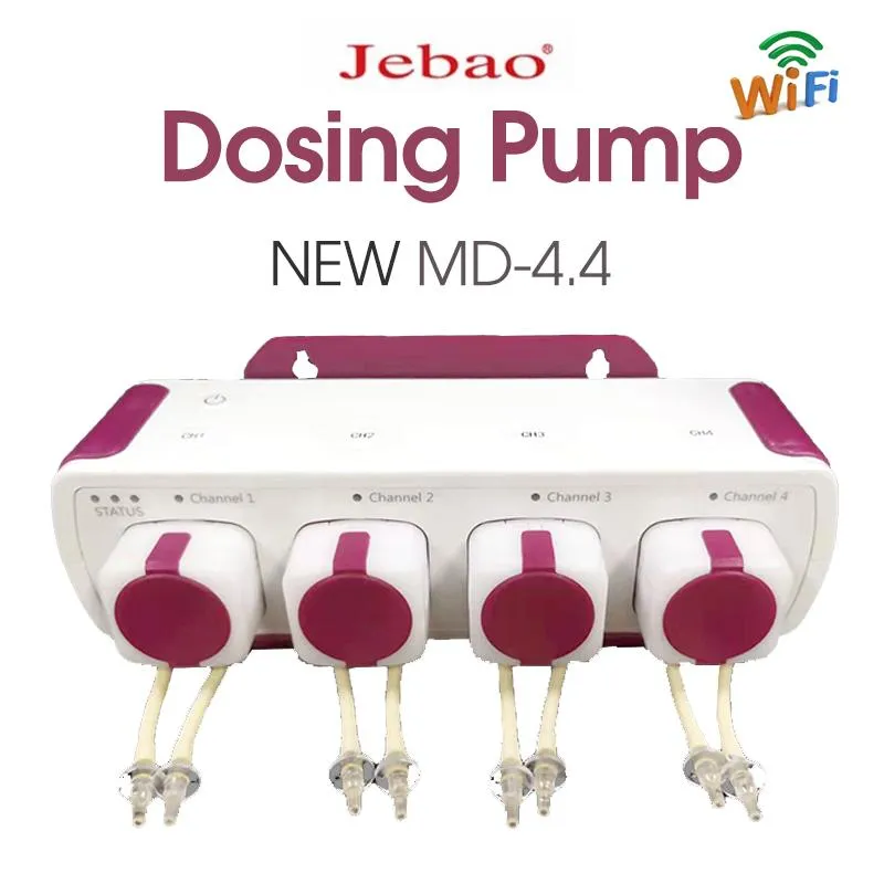 Pompe Nuovo jebao DM4.4 Wifi Mini Pompa di titolazione Serbatoio di corallo Acquario Sistema di titolazione Pompa dosatrice automatica DM4 DOSER3.4 DOSER2.4