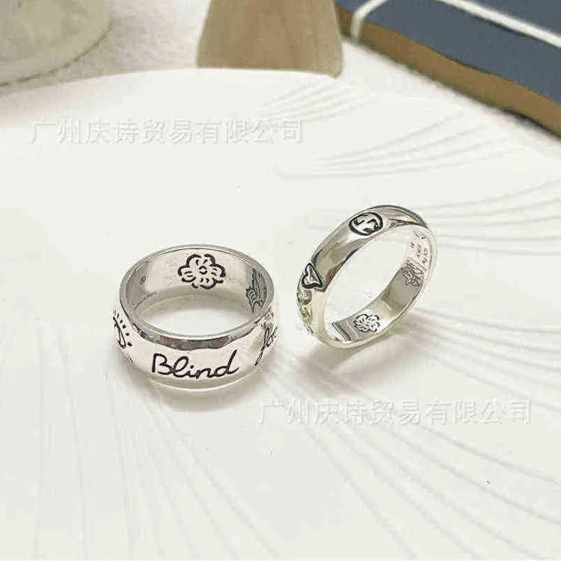 20% off 2023 New designer jewelry bracelet necklace Accessories flower bird couple wide narrow ring BLING for love