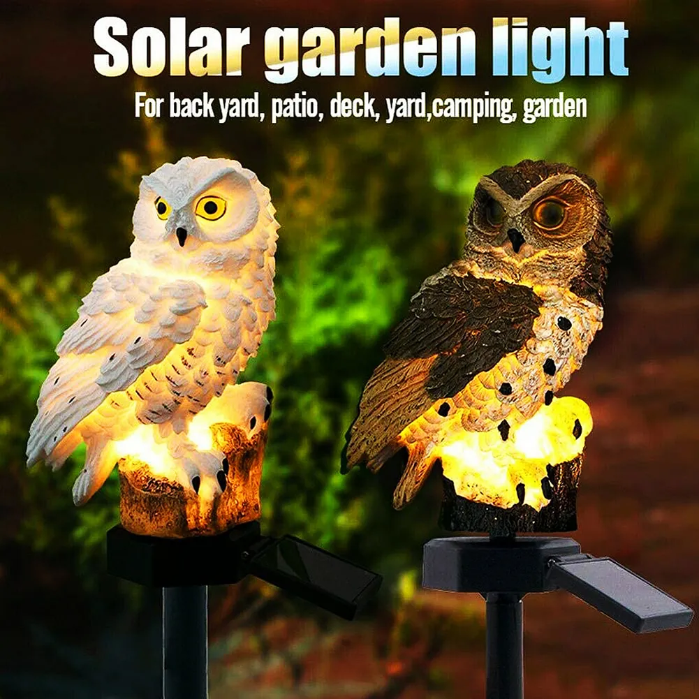 Owl Solar Light With Solar Panel owl to Scare Birds lawn lamp IP65 Water Resistance Decorations with Stake for Garden Patio Yard Courtyard Path led