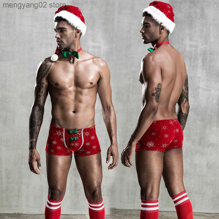 JSY Mens Christmas Cosplay Lingerie Set Red Role Play Suit With Mens Sexy Christmas  Boxers Erotic Clubwear Outfit T230531 From Mengyang02, $12.4