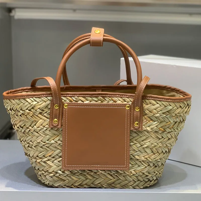 Beach Bag Casual Rattan Shoulder Bags Designer Woven Handbags Summer Beach Bali Straw Bags Wicker Handmade Large Capacity Totes Lady Travel Big Basket Purse