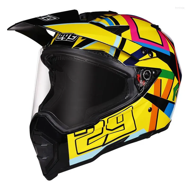 Casques de moto BYE Motocross MX Casque Modulaire Double Certification DOT Motard Moto Équitation Hors Route Casco Moto