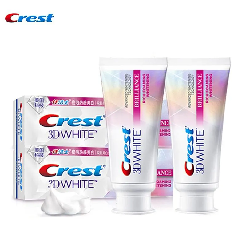 Toothpaste Newest Crest 3D White Toothpastes Brilliance Advanced Complex Teeth Whitening Technology 100% Remove Tooth Stain Squeezer Tube