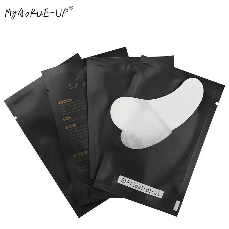 Brushes 50 pairs Black Package Gel Eye Patches For Eyelash Extension Under Eye Pads Eyelashes Paper Patches Tips Sticker Makeup Tools
