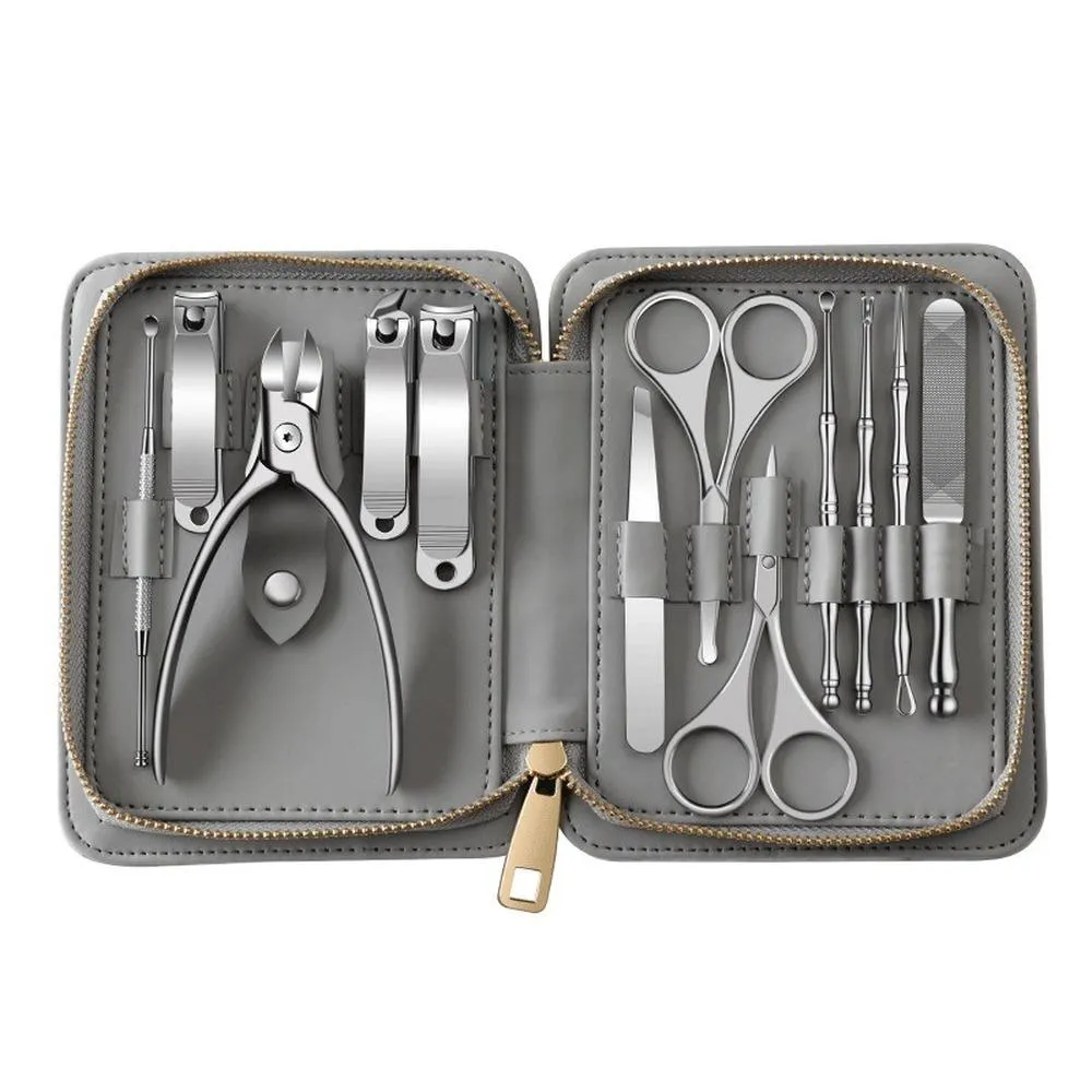 Tool Manicure Set Pedicure Sets Nail Clipper Stainless Steel Nail Cutter Tools Nail Scissors File Eyebrow and Eyelash Trimmer Kit