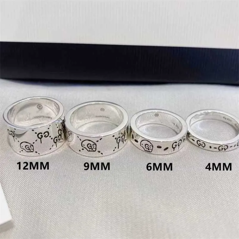 20% de desconto em 2023 Novo designer de joias pulseira colar imp Ghost Skull Ring elf couple ring Tanabata gift