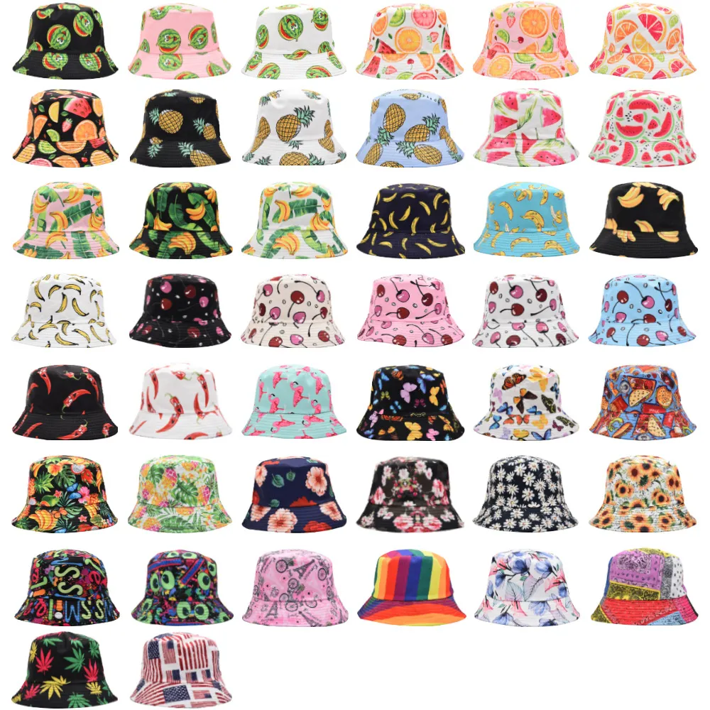 Bucket Caps Female Bohemia Fisherman Hats Women Wide Brim Summer Outdoor Beach Caps Casual Breathable Sunscreen Basin Hats Fashion Accessories 44 Color BC760