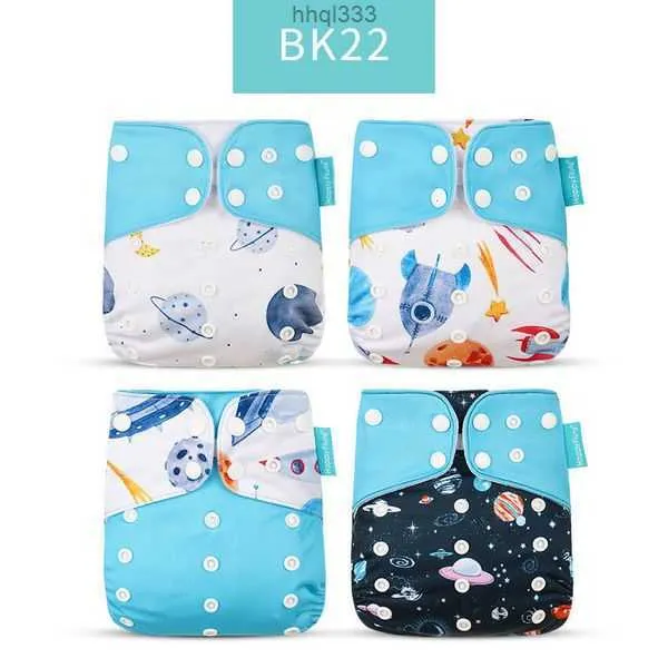 Hu0n E72B pieluchy z tkaniny Happyflute moda styl dziecięcego pieluszka 4pcsset Cover Waterproof wielokrotnego użytku 230203