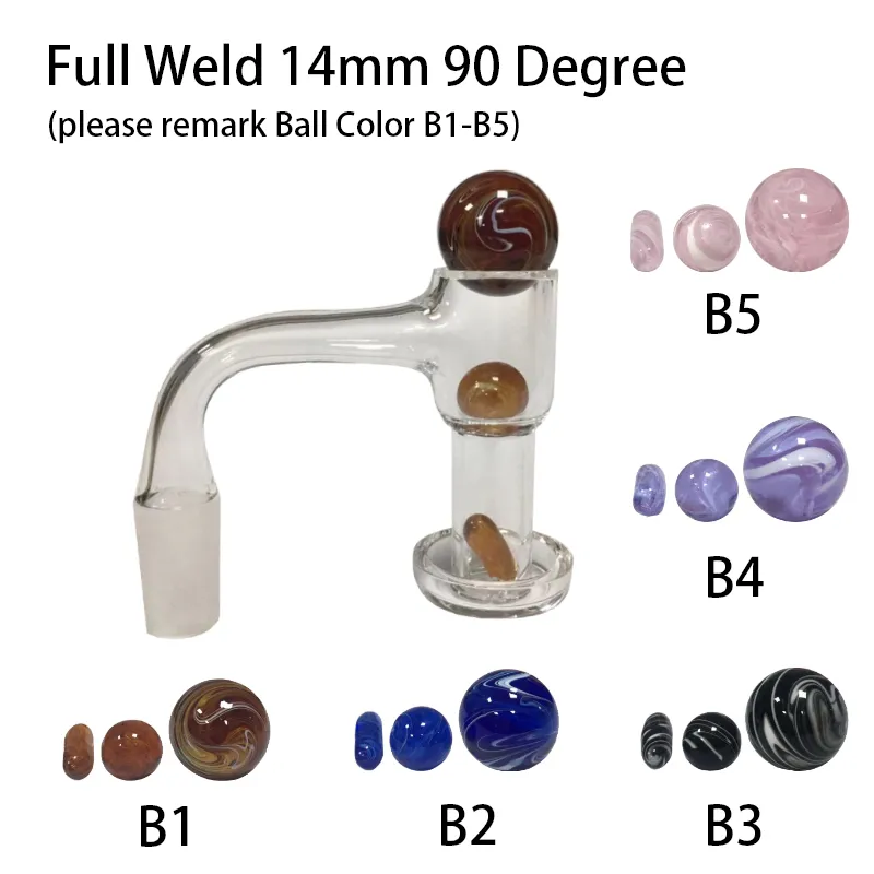 Vollständig verschweißter Terp-Slurper-Quarz-Banger mit abgeschrägter Kante, Vergaserkappe und Perlenkugel-Set, 14 mm, 45 und 90 Grad, 20 mm Außendurchmesser, für Dab-Rigs-Wasserpfeifen