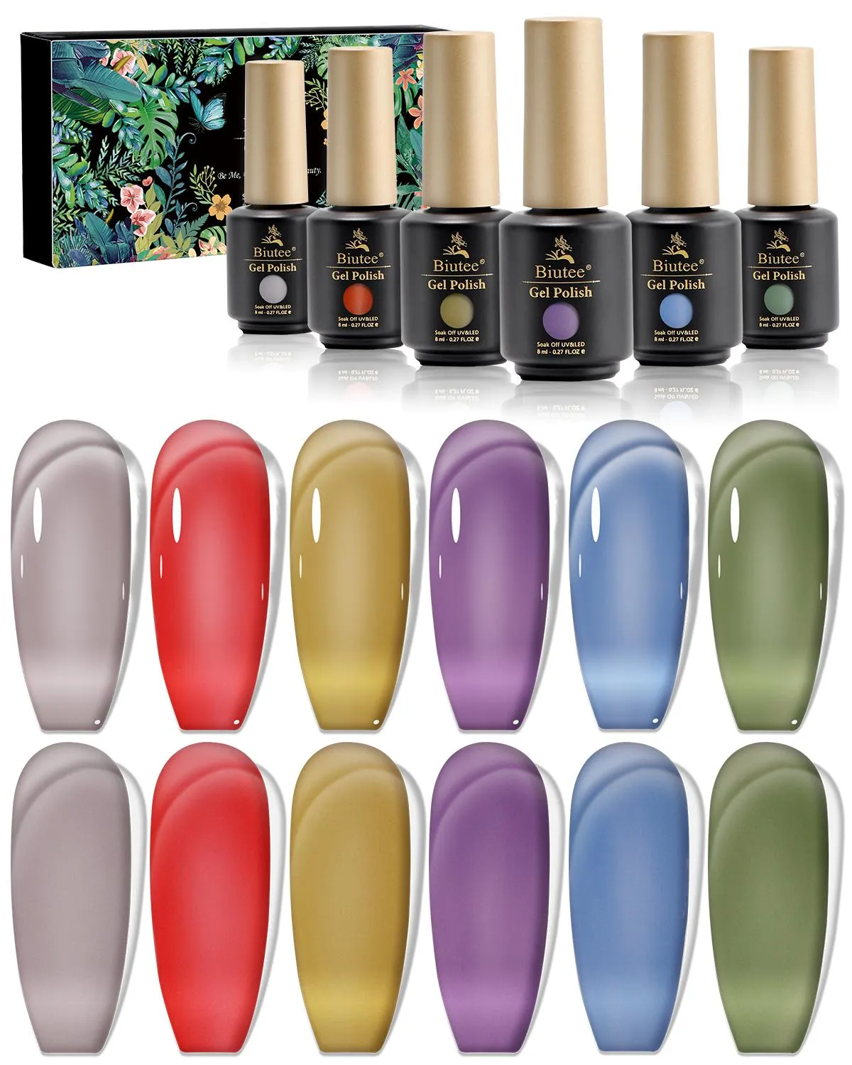 Kits biutee 8ml geléia nude gel polonês translúcido translúcido pura