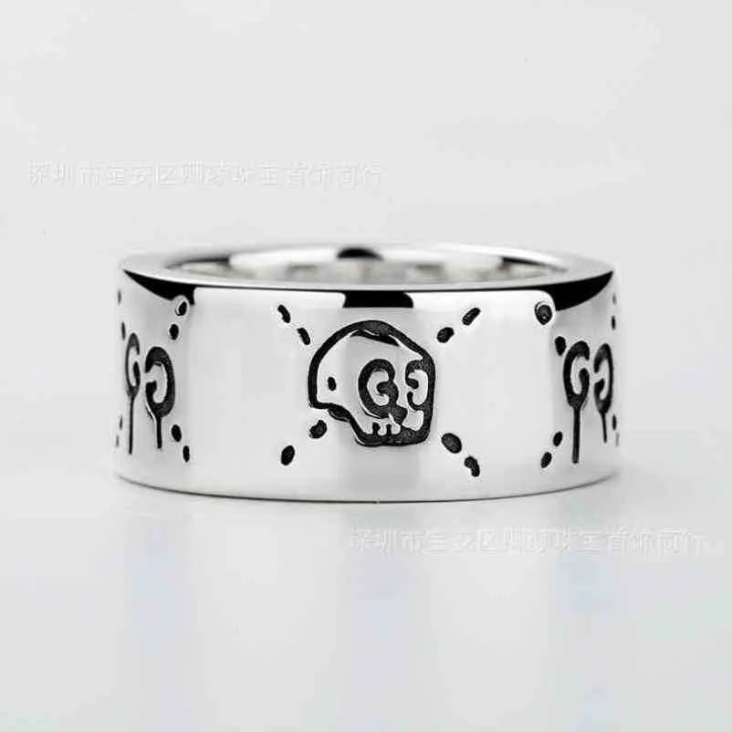 gioielli firmati bracciale collana 925 sterling hollow skull elfo amore impavido anello coppia margherita di alta qualità