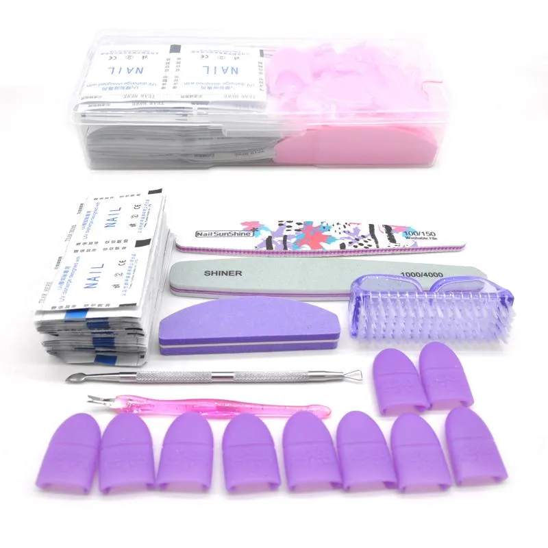 Robes 1 Set Nail Renvocolver Manucure Tools Kit For Nail Surface Cleanser UV Gel Nails Conseils Pusher Cleaner Manucure Files Tools