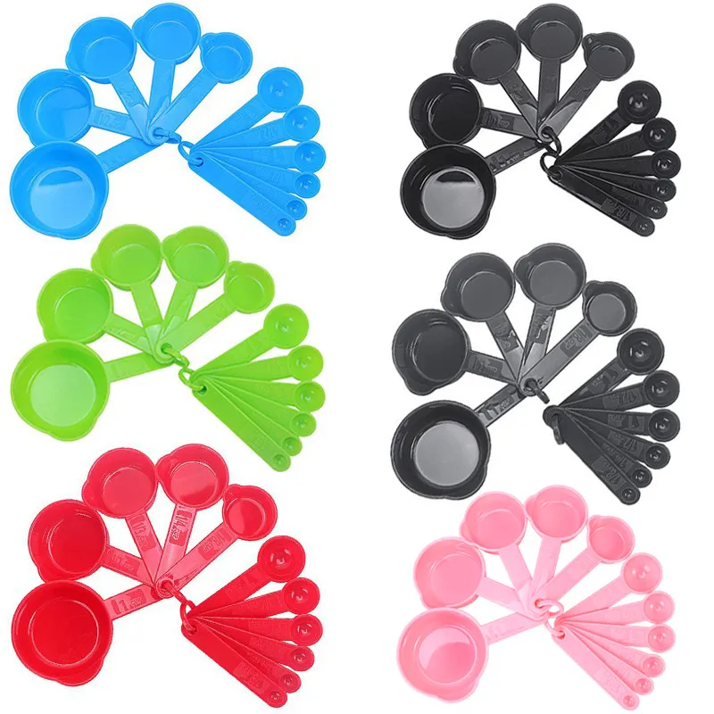 11pcs/set Home Kitchen Baking Accessory Plastic Measuring Cups Spoons Set Professional Coffee Salt Flour Sugar Scoop