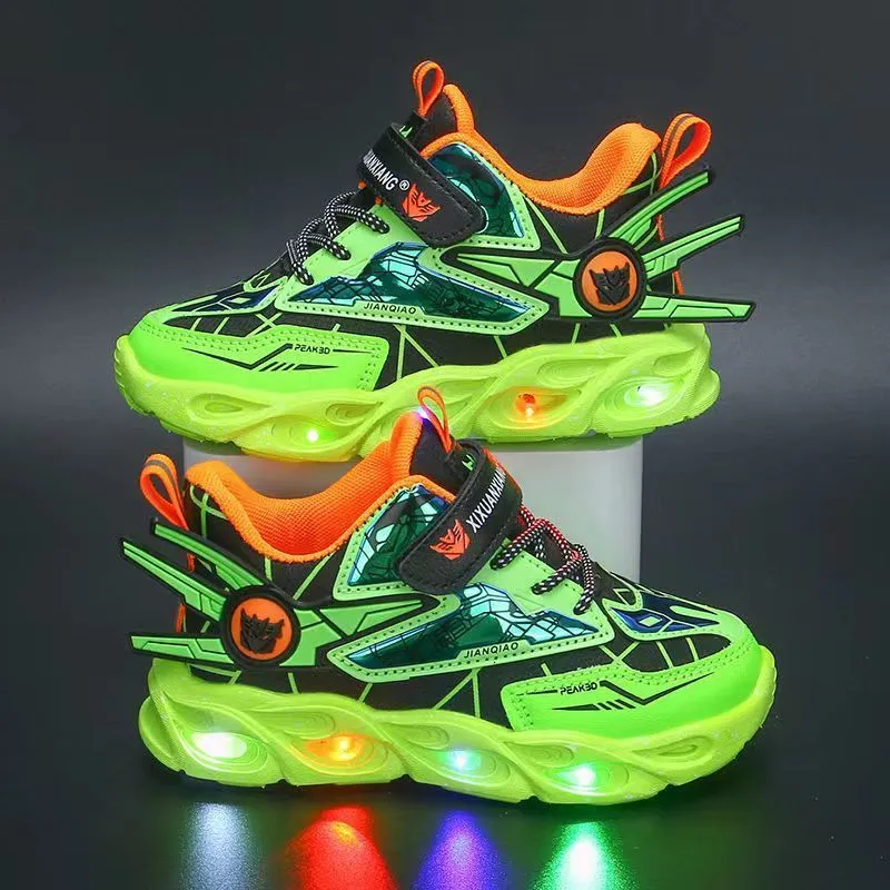 Sneakers Luminous Sports Shoes With Lights Children's Casual Shoes Retro Flashing Walking Shoe Baby Girls Boys Toddler Shoes Kid Sneakers 230530CJ