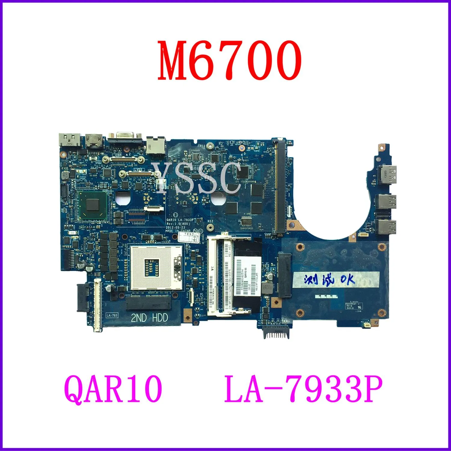 Motherboard QAR10 LA7933P Mainboard For Dell Precision M6700 Workstation Laptop Notebook Motherboard CN0P7V6Y P7V6Y DDR3 100% Fully Tested