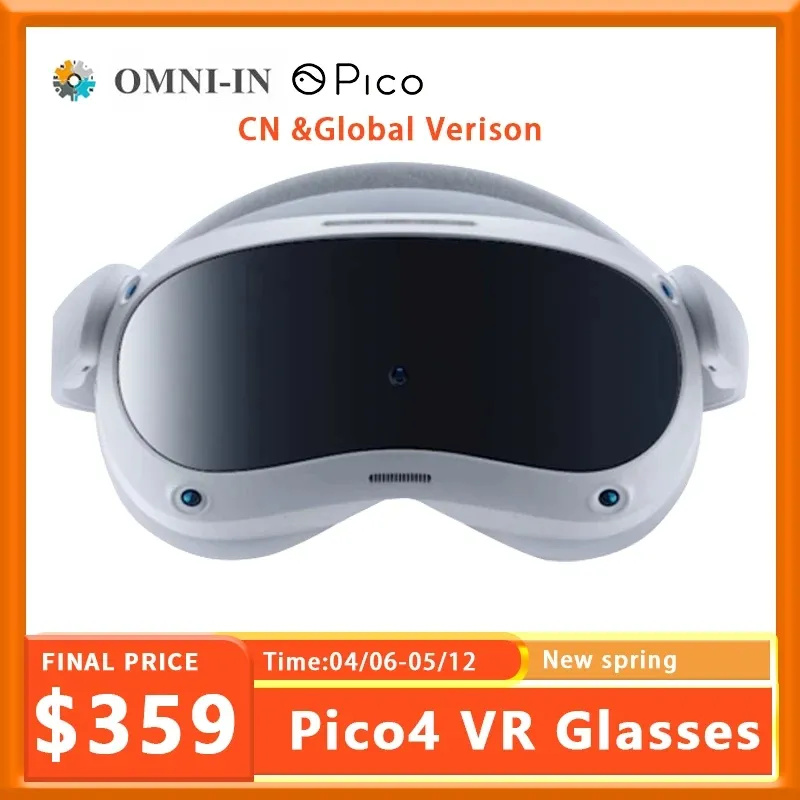 Оригинальный Pico 4 Global VR Glasses All-in-One Virtual Reality 3D 4K Дисплей PICO4 VR ГАДИНА Steam VR Metaverse Games xr2 Чип