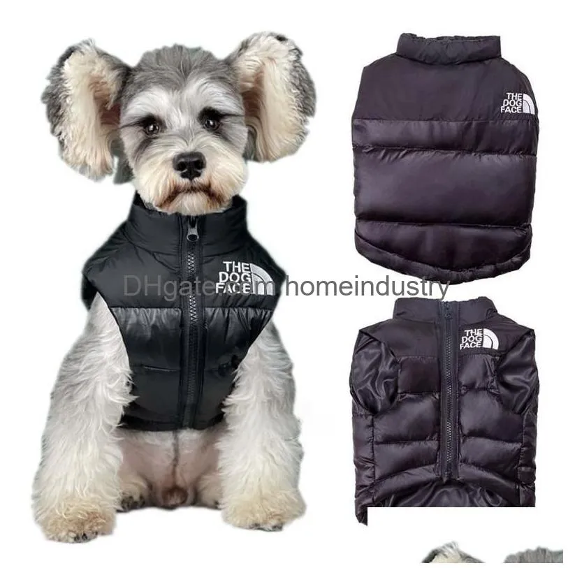 Dog Apparel Winter The Doggy Face Designer Clothes 90% Duck Down Vests For Small Medium Dogs Thicken Warm Pet Coat Soft Windproof Pu Dhggy