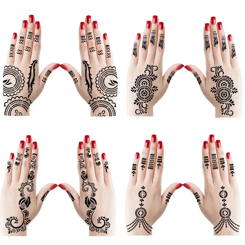 Трафареты 10pairs Henna Tattoo Tencils для девочки краски для тела цветочный арабский самостоятельный клей